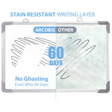 1 x RAW Customer Returns ARCOBIS Magnetic Whiteboard Small, Mini A3 Whiteboard 40x30cm Magnetic Board Wall Hanging Double-Sided Board for Planning, To Do List, Drawing, School, Home, Office Silver  - RRP €20.02