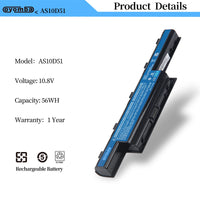 1 x RAW Customer Returns Oyomba AS10D31 Laptop Battery for Acer AS10D3E AS10D41 AS10D51 AS10D5E AS10D61 AS10D81 AS10G31 BTP-DTBM Aspire 4771 4771G 4771Z 5250 5251 5551 5552 5733 5742 5750 Series 0G Emachine E640 Series - RRP €30.52