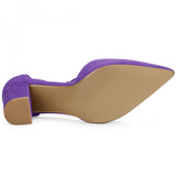 1 x RAW Customer Returns Allegra K Women s Pointed Toe Ankle Tie Chunky Heel Dress Shoes Purple 41 - RRP €52.55