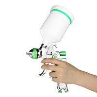 1 x RAW Customer Returns HVLP paint spray gun 1.4mm 1.7mm 2.0mm nozzle, professional paint spray system spray gun with 600 ml plastic cup - RRP €33.06