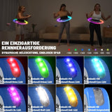 7 x Brand New Cozylady Smart Hula Hoop Adults with Colorful LED Light Effects, 121 cm Hula Hoop for Losing Weight, Fitness Hoop with Weight Ball, Stable Quiet Hula Hoop for Losing Weight Particularly Suitable - RRP €279.93