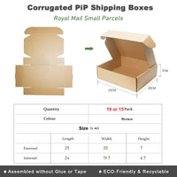 1 x RAW Customer Returns Small shipping boxes for postal shipping, 250x200x70mm shipping bags for goods shipment, brown packaging boxes for business, storage or gift box, made of corrugated cardboard 15 pieces  - RRP €27.99