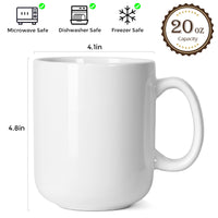 1 x RAW Customer Returns Smilatte 600 ml large coffee cup cups, M016 plain porcelain boss big large tea cup mug with handle for dad men, set of 2, white - RRP €25.73