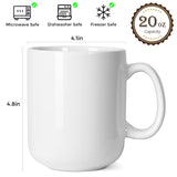 1 x RAW Customer Returns Smilatte 600 ml large coffee cup cups, M016 plain porcelain boss big large tea cup mug with handle for dad men, set of 2, white - RRP €25.73