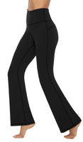 1 x RAW Customer Returns Persit women s flared trousers, yoga trousers, high waist leisure trousers, sports trousers, jazz pants, black, L - RRP €18.0