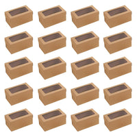 1 x Brand New afdg Pack of 20 cake boxes, cupcake boxes, kraft paper cupcake boxes, cupcake packaging box, muffin box, muffin wedding party box, 2 holes, with inserts, for pastries, cookies, small cakes brown  - RRP €20.16