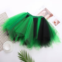 1 x Brand New Flovel St. Patrick s Day Tutu Skirt Layered Ballet Skirt Green Elastic Costume Skirt for Women and Girls Black with Green  - RRP €23.64