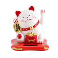 1 x RAW Customer Returns Jadeshay Lucky Cat - Waving Cat Solar Powered Waving Cat Lucky Cat Cute Solar Lucky Cat for Desk Home Accessories Decoration Color White  - RRP €11.02