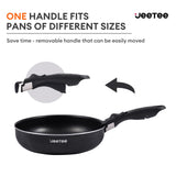 1 x RAW Customer Returns JEETEE Pots and Pans Set Nonstick with Removable Handle Induction Cookware Sets Camping Cookware, PFOA Free, For All Stove Types 20CM 24CM Pan 2Quart Pot  - RRP €45.2