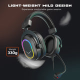 1 x RAW Customer Returns FIFINE Gaming Headset with Microphone, Over Ear Headphones with Cable, USB Headset for PC PS4 PS5, RGB Headphone with 3 EQ Modes, Surround Sound and Ear Pads - RRP €40.57