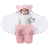 1 x Brand New TURMIN Teddy Sleeping Bag Baby, 2.0 Tog Newborn Soft Lined Swaddle Bag Adjustable Sleeping Bag Blanket for Infants Babies Newborns Unisex Baby-Pink-M 3-6 Months  - RRP €34.99