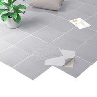 1 x RAW Customer Returns Homease PVC Flooring Self-Adhesive Marble Effect Vinyl Floor, Non-Slip Waterproof Cuttable Tile Look Floor Tiles for Kitchen Living Room Balcony, Matt Light Grey 20 Tiles 1.8m  - RRP €29.23