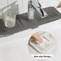 2 x Brand New Faucet Guard Draining Mat, 2024 Newest Silicone Draining Tray Mat Faucet Draining Mat, Faucet Sink Splash Guard, Faucet Absorbent Mat, Water Catcher Mat for Kitchen and Bathroom - RRP €14.08