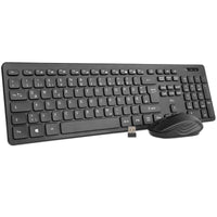 1 x RAW Customer Returns Rii keyboard mouse set wireless, wireless keyboard with mouse, wireless keyboard and mouse, for PC laptop Windows Smart TV, German layout - black - RRP €17.14