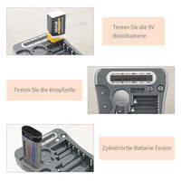 1 x RAW Customer Returns Dlyfull LCD Universal Battery Tester for AA AAA CD 9V Digital Test Device for CR123A CR2 CRV3 2CR5 CRP2 Battery Tester for 1.5V and 3V Button Cells, Gray - RRP €18.41