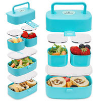 1 x RAW Customer Returns Bugucat children s lunch box with compartments 1260ML, 2 in 1 bento box children with 4 compartments, leak-proof lunch box children s lunch box for kindergarten, lunch box school breakfast box for microwaves  - RRP €19.15