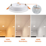 1 x RAW Customer Returns LED recessed spotlight 230V flat 9W set of 6, DA LIGHT radiant LED recessed lights, bathroom LED spot 3000 4000 6000K, ceiling spotlight IP54 for bathroom, living room, kitchen, bedroom white x 6  - RRP €35.44