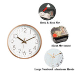 1 x RAW Customer Returns Topkey Wall Clock 12 Modern Silent Sweep Movement Decorative Wall Clock for Living Room, Bedroom, Kitchen - Rose Gold - RRP €19.99