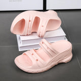 1 x RAW Customer Returns Yeeteepot women s platform sandals summer wedge heel slippers platform mules soft slip-on sandals wedges thick slippers pink 35 36 EU 36 37 CN - RRP €60.0