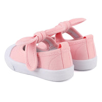 1 x RAW Customer Returns LACOFIA Kids Canvas Sneakers Bowknot Canvas Shoes Mary Jane School Shoes for Girls Pink 22 - RRP €19.99