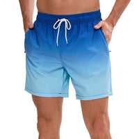 1 x RAW Customer Returns Vorvowry Men s Swim Trunks Quick Drying Waterproof Swimwear Boxers with Pocket Summer Men s Shorts Gradient Color for Swimming Running Fitness L Dark Blue Top - RRP €24.0