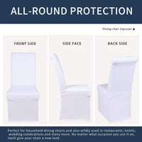 1 x RAW Customer Returns Homaxy Velvet Chair Covers, Long Stretch Dining Chair Covers Plush Washable Removable Chair Cover White, Set of 2  - RRP €30.24