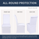 1 x RAW Customer Returns Homaxy Velvet Chair Covers, Long Stretch Dining Chair Covers Plush Washable Removable Chair Cover White, Set of 2  - RRP €30.24