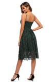 1 x RAW Customer Returns Atnlewhi Women s Vintage Sleeveless V-Neck A-Line Dress Floral Knee Length Lace Dress Bridesmaid Elegant Cocktail Dresses - Dark Green - L - RRP €45.37