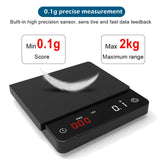 1 x RAW Customer Returns Coffee scale with timer, smart mini kitchen scale with 2 modes timer, USB rechargeable kitchen scale, 0.1g 2kg high-precision coffee scale with automatic tare and off function for coffee home office kitchen - RRP €36.98