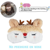 2 x Brand New Ulife Mall 3D Cute Christmas Moose Plush Sleep Masks, Night Mask for Sleeping Travel Blindfold Breathable Eye Cover for Kid Women Girls - Beige - RRP €19.96