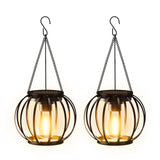 1 x RAW Customer Returns BUCASA Solar Lamps for Outdoor Hanging, 2 Pack Metal Solar Lanterns for Outdoors with Large LED Bulb, IP65 Waterproof Solar Lights Garden Decoration with Hook and Chain for Patio Lawn Balcony Yard - RRP €30.99