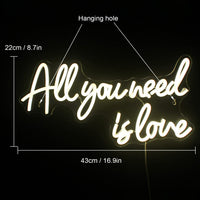 1 x RAW Customer Returns All You Need is Love neon sign, warm white neon light lettering for wall decoration, LED lettering wall for bedroom, wedding, room decoration, anniversary, Valentine s Day, party decoration - RRP €41.36