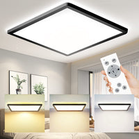 1 x RAW Customer Returns MLOQI LED ceiling light dimmable with remote control 2700K-6500K , 24W, 2200LM, IP44, ceiling light flat, for living room, bedroom, kitchen lamp, hallway, balcony, dining room, square ceiling lamp - RRP €33.86