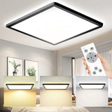 1 x RAW Customer Returns MLOQI LED ceiling light dimmable with remote control 2700K-6500K , 24W, 2200LM, IP44, ceiling light flat, for living room, bedroom, kitchen lamp, hallway, balcony, dining room, square ceiling lamp - RRP €32.0