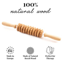 1 x RAW Customer Returns Tuuli Accessories Anti Cellulite Massage Flexi Massager Massage Roller with Handle Maderotherapy Made of Wood 40 cm - RRP €22.08