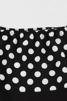 1 x RAW Customer Returns AXOE women s off-the-shoulder dress 50s cocktail dress with short sleeves knee-length black and white dotted size 44, XXL - RRP €36.29