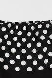 1 x RAW Customer Returns AXOE women s off-the-shoulder dress 50s cocktail dress with short sleeves knee-length black and white dotted size 38, M - RRP €36.29