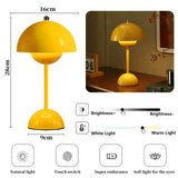 1 x RAW Customer Returns MeYuxg Mushroom Lamp, Flowerpot Lamp with 3 Brightness Modes, LED Table Lamp Wireless, Mushroom Table Lamp, Wireless Dimmable Table Lamp, Rechargeable Battery Table Lamp for Bedroom, Office, Restaurants Yellow  - RRP €27.99