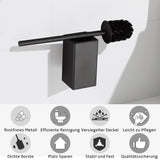 1 x RAW Customer Returns BVL toilet brush black, WC brush wall mounting, toilet brush silicone wall unique square design including 2 brush heads - RRP €33.99