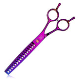 1 x RAW Customer Returns JASON 7.5 Chunker Scissors - Professional Thinning Scissors for Dogs Thinning Scissors Dog Scissors with 16 Teeth Japanese Stainless Steel Grooming Scissors for Dogs Cats, Purple - RRP €29.29