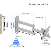 1 x RAW Customer Returns suptek TV wall mount monitor wall mount swiveling tiltable for 15-32 inch Vesa wall mount 100x100,75x75mm TV bracket wall mount, screen wall mount up to 13Kg silver MA2720S  - RRP €20.36