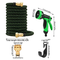 1 x RAW Customer Returns Gobesty Flexible Garden Hose 30M, Flexible Water Hose, Stretchable Water Hose with 10 Function Nozzle Shower, Lightweight and Kink-Free Flexible Hose, Garden Hoses with Triple Latex Core Green  - RRP €33.26