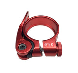 1 x RAW Customer Returns PLATT Bicycle Seat Clamp with Quick Release Aluminum Alloy Seat Clamp 28.6 31.8 34.9 mm Red - RRP €9.06