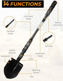 1 x RAW Customer Returns YOUNGDO folding spade 14 functions, multifunctional folding shovel in 3 length combinations, rust-proof spade made of premium alloy steel, removable snow shovels for survival garden camping - RRP €38.3