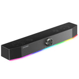 1 x RAW Customer Returns LEFANDI PC speakers Bluetooth, PC soundbar, gaming computer speakers, wired USB speakers surround sound with RGB lights, 3.5 mm Aux for PC, computer, desktop, laptop, smartphone, black - RRP €49.99