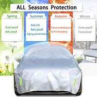 1 x RAW Customer Returns Konnfeir Half Car Cover All Weather Car Body Cover Indoor Outdoor 210D Oxford Material Waterproof Dustproof Universal Sedan  - RRP €39.19