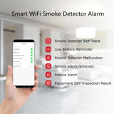 1 x RAW Customer Returns Smoke detector WLAN, wireless smart fire smoke detector with app notification, mute button, smart fire detector, auto self-check function, complies with EN 14604 standard, WIFI303 - RRP €29.03