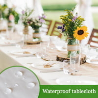 1 x RAW Customer Returns rngwaper Disposable Tablecloth 20pcs, Waterproof Table Cover with PE Film Disposable Table Cover Made of Nonwoven Fabrics White Tablecloths for Wedding, Party, Birthday 140 x 200cm  - RRP €32.99