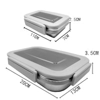 1 x RAW Customer Returns Portable Stainless Steel Lunch Box, Bento Box, Bread Box, Sauce Tin, Flat Set of 2 910ml and 192ml , Food Grade 304 Stainless Steel - Blue - RRP €15.02