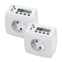 1 x RAW Customer Returns HBN digital timer set of 2 weekly timers with 8 switching programs timer socket for indoor use, random function, 16A 3680W - RRP €19.99